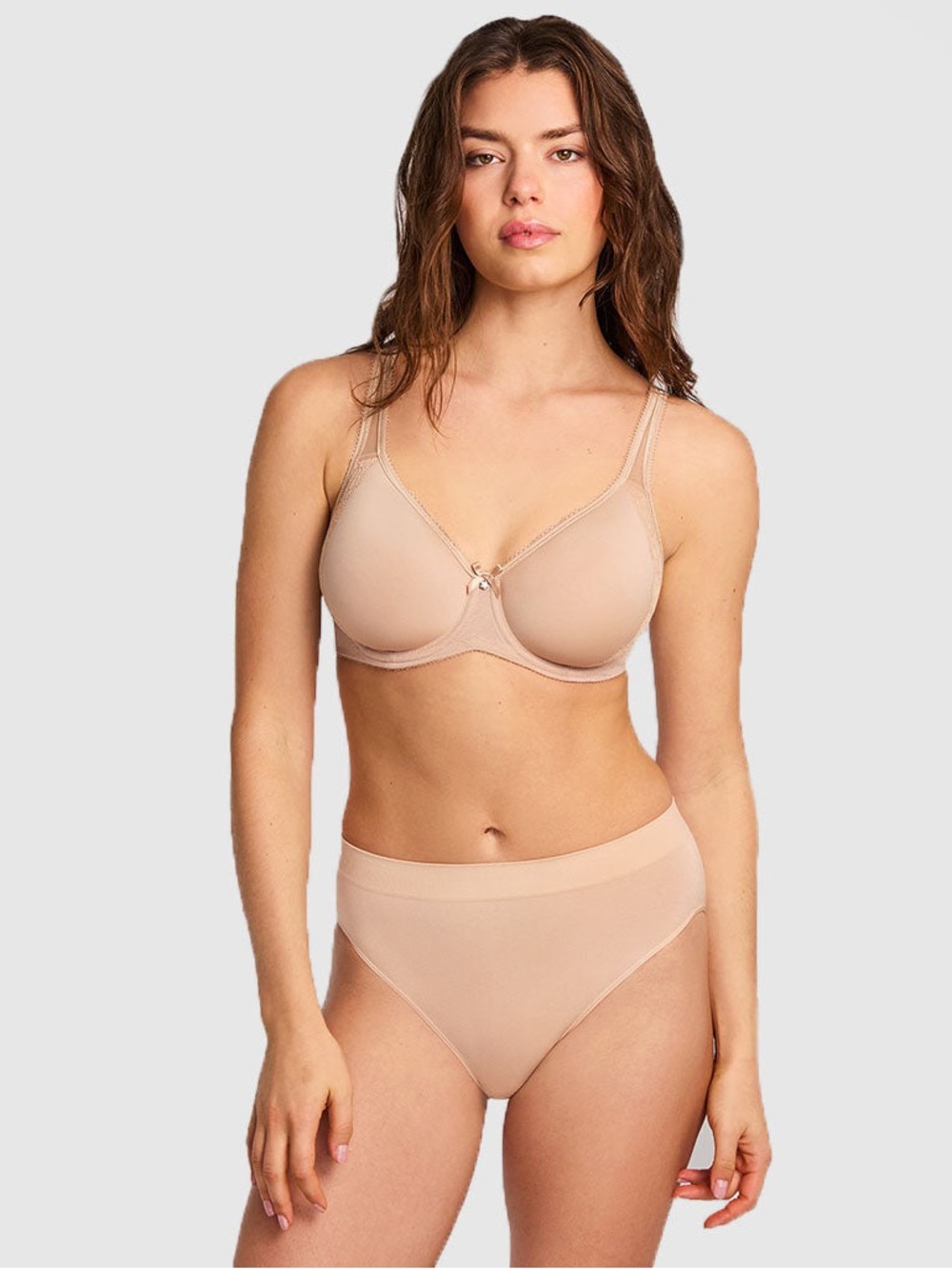 Wacoal Nude Beige Underwire T-Shirt Bra with Lace Trim